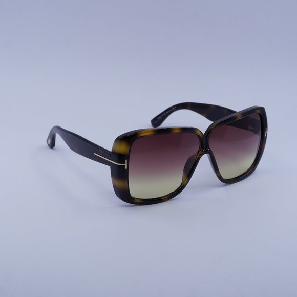 Tom Ford Marilyn FT1037 52Z Sunglasses Havana Square Frame, Violet Lenses - Picture 1 of 8
